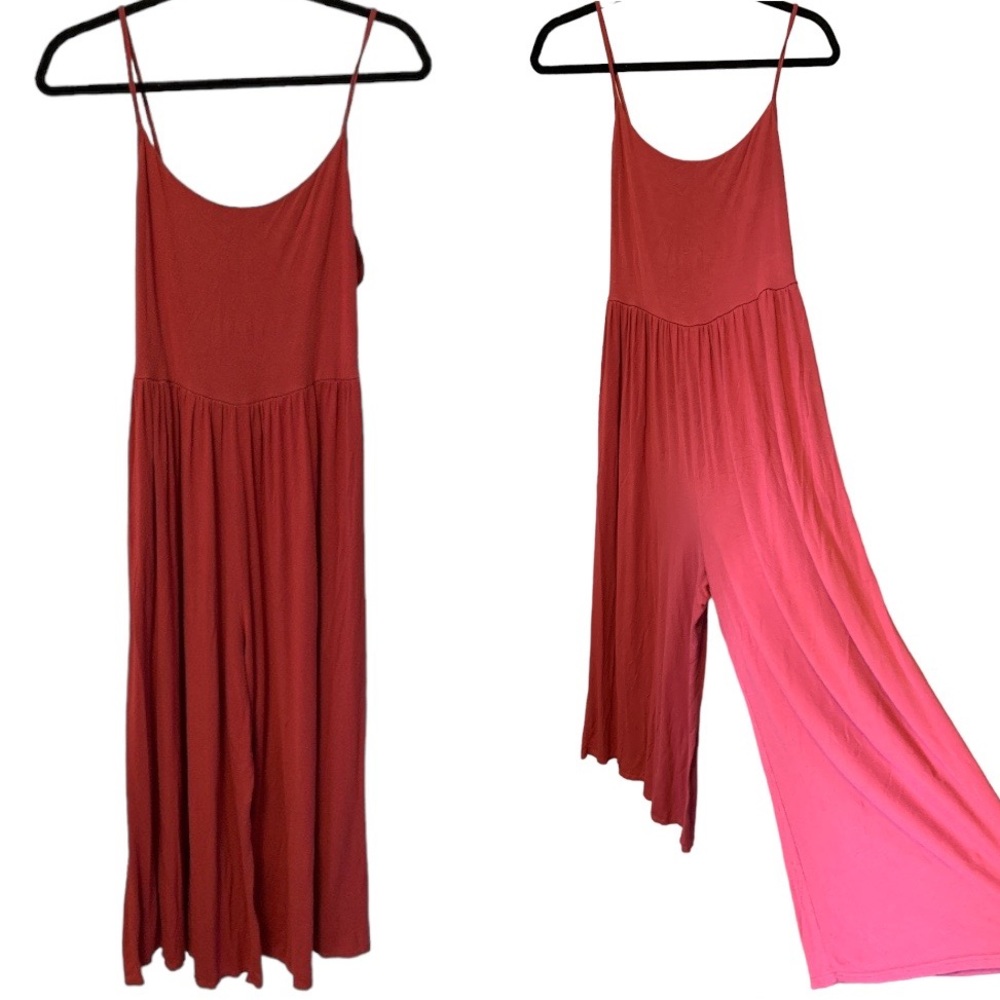 One Piece Cropped Wide Leg Romper in Rustic Colour